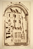 Artist: Parker, Margaret | Title: Plaza Major, Madrid | Date: c.1984 | Technique: etching, printed in brown ink, from one plate