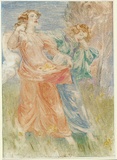 Artist: BUNNY, Rupert | Title: [The Hesperides]. | Date: c.1905 | Technique: monotype, printed in colour, from one zinc plate