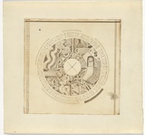 Artist: SELLBACH, Udo | Title: (Circle with symbols) | Date: (1967) | Technique: etching, printed in brown ink, from one  plate