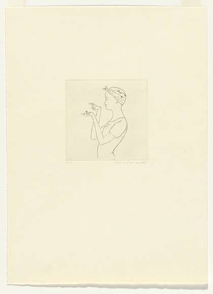 Artist: b'Lewitt, Vivienne.' | Title: b'Foolish fly' | Date: 1990 | Technique: b'etching, printed in black ink, from one  plate'