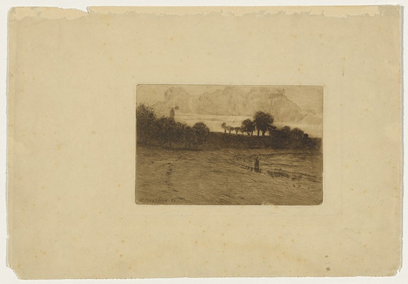 Artist: b'Roberts, Tom.' | Title: b'At Phillip Island' | Date: 1886 | Technique: b'etching, printed in brown ink with plate-tone, from one copper plate'