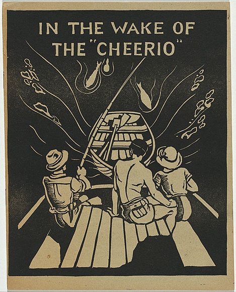 Artist: b'Birmingham, Karna.' | Title: b'In the wake of the Cheerio.' | Date: 1937 | Technique: b'linocut, printed in black ink, from one block'