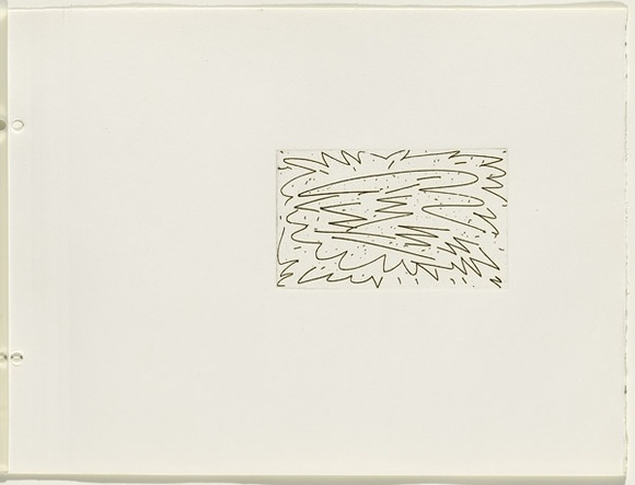 Artist: b'JACKS, Robert' | Title: b'not titled [abstract linear composition]. [leaf 39 : recto]' | Date: 1978 | Technique: b'etching, printed in black ink, from one plate'