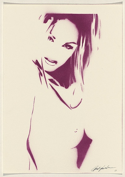 Artist: b'NUROK,' | Title: b'Not titled [purple nude III].' | Date: 2003 | Technique: b'stencil, printed in purple ink, from one stencil'