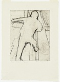 Artist: MADDOCK, Bea | Title: Journey III: Street figure | Date: 1966 | Technique: etching and drypoint, printed in black ink with plate-tone, from one copper plate