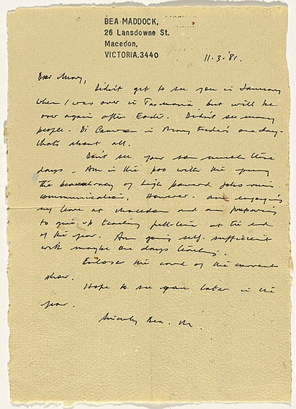 Title: b'Letter to Mary Page 1981' | Date: 1981