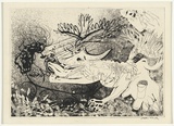 Artist: BOYD, Arthur | Title: Hypnotized soldier with a cow. | Date: (1968-69) | Technique: etching, printed in black ink, from one plate | Copyright: Reproduced with permission of Bundanon Trust