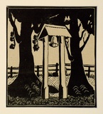 Artist: b'Kohlhagen, Lisette.' | Title: b'Old church bell, Hahndorf.' | Date: c.1936 | Technique: b'linocut, printed in black ink, from one block' | Copyright: b'\xc2\xa9 Lisette Kohlhagen. Licensed by VISCOPY, Australia'