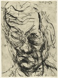 Artist: PARR, Mike | Title: Untitled Self-portraits 7. | Date: 1989 | Technique: drypoint, printed in black ink, from one copper plate