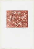 Artist: Clarmont, Sammy. | Title: Spirit chasing minya | Date: 1998 | Technique: etching, printed in red-brown ink, from one plate