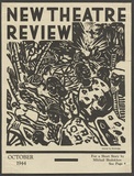 Artist: b'Bainbridge, John.' | Title: b'(frontcover) New theatre review: October 1944.' | Date: 1944 | Technique: b'linocut, printed in black ink, from one block; letterpress text'