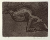 Artist: b'Anceschi, Eros.' | Title: b'not titled [sleeping figure]' | Date: 1986 | Technique: b'etching and aquatint, printed in black ink from one copper plate'