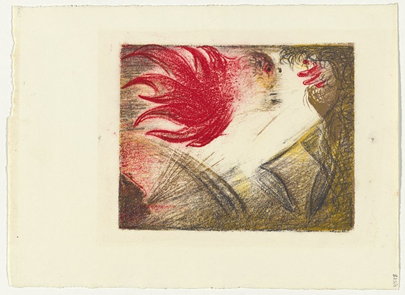 Artist: b'BOYD, Arthur' | Title: b'(Two figures with blowing head and flames).' | Date: 1960-70 | Copyright: b'Reproduced with permission of Bundanon Trust'