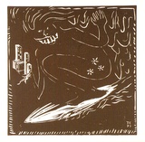 Artist: b'COLEING, Tony' | Title: b'Up your bum.' | Date: 1977 | Technique: b'linocut, printed in brown ink, from one block'