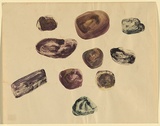 Artist: Nolan, Sidney. | Title: Pebbles, St. Kilda | Date: (c.1945) | Technique: monotype; gouache additions
