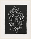 Artist: b'Green, Jillian.' | Title: b'not titled [linear abstract oblong]' | Date: 1999 | Technique: b'linocut, printed in black ink, from one block'