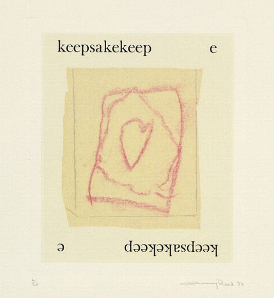 Artist: b'REED, Sweeney' | Title: b'Keepsake e.' | Date: 1977 | Technique: b'offset-lithograph, printed in colour; letterpress'