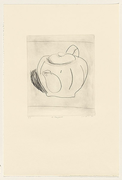 Title: b'A teapot' | Date: 1982 | Technique: b'drypoint, printed in black ink, from three perspex plates'