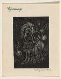 Title: b'Card: not titled [family]' | Date: 1969 | Technique: b'wood-engraving, printed in black ink, from one block'