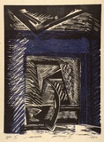 Artist: b'Marshall, Jennifer.' | Title: b'Parterre IV' | Date: 1990 | Technique: b'woodcut and linocut, printed in colour, from two plates'
