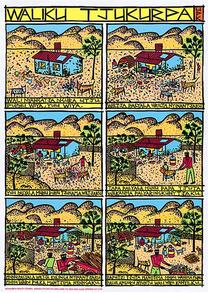 Artist: REDBACK GRAPHIX | Title: Waliku Tjukurpa | Date: 1989 | Technique: screenprint, printed in colour, from five stencils