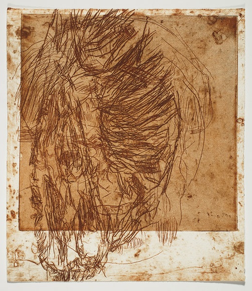 Artist: b'PARR, Mike' | Title: b'Alphabet/Haemorrhage.' | Date: 1992-93 | Technique: b'etching, printed in red ochre ink, from one plate'