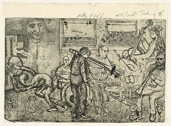 Title: bKalhua, Bailey's Irish, banana, liqueur, cream... or blowjob | Date: 1996 | Technique: b'etching, printed in black ink with plate-tone, from one plate'