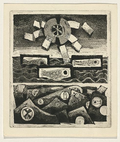 Title: b'Panel for the seven days of creation 9' | Date: c.1965 | Technique: b'etching and aquatint, printed in black ink, from one plate'