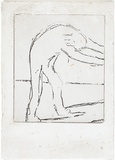 Artist: b'MADDOCK, Bea' | Title: b'Figure and shadow II.' | Date: 1965 | Technique: b'line-etching, printed in black ink, from one copper plate'