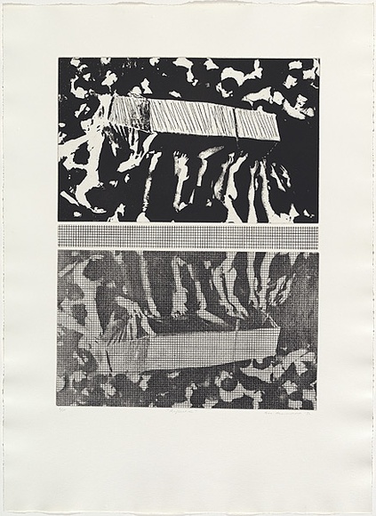 Artist: b'MADDOCK, Bea' | Title: b'Reflection' | Date: 1976, June | Technique: b'photo-etching, aquatint, etching and engraving, printed in black ink, from three plates'