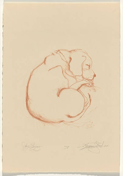 Artist: Tritton-Young, Maxienne. | Title: Amy sleeping | Date: 1987 | Technique: lithograph, printed in brown ink, from one stone