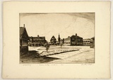 Artist: b'PLATT, Austin' | Title: b'Geelong College, Victoria' | Date: 1934 | Technique: b'etching, printed in black ink, from one plate'