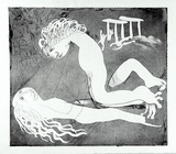 Artist: b'BOYD, Arthur' | Title: b'Myrrhine and Kinesias. Variant of no. 16.' | Date: (1970) | Technique: b'etching and aquatint, printed in black ink, from one plate' | Copyright: b'Reproduced with permission of Bundanon Trust'