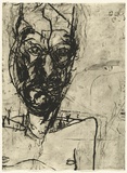 Artist: PARR, Mike | Title: Untitled self-portraits 10. | Date: 1990 | Technique: drypoint, printed in black ink, from one copper plate