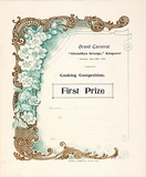 Title: bGrand carnival, 'Glenalbyn Grange', Kingower cooking competition certificate | Date: 1923 | Technique: b'lithograph, printed in colour printed with gold'