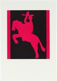 Artist: b'Rooney, Robert.' | Title: b'School arts silhouettes: cowboy 2' | Date: 2001, July - August | Technique: b'photolithograph, printed in black and red ink, from two stones' | Copyright: b'Courtesy of Tolarno Galleries'