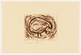 Artist: b'Napurrula Fisher, Topsy.' | Title: b'Janganpa - possum' | Date: 2004 | Technique: b'drypoint etching, printed in brown ink, from one perspex plate'