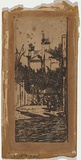 Artist: SHIRLOW, John | Title: Laneway, Melbourne. | Date: 1895 | Technique: etching, printed in black ink, from one copper plate
