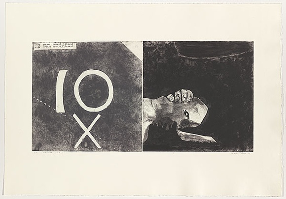 Artist: b'Tillers, Imants.' | Title: b'Diaspora/ [10x]' | Date: 1997 | Technique: b'etching, printed in black ink, from two plates' | Copyright: b'Courtesy of the artist'