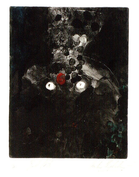 Artist: b'Shepherdson, Gordon.' | Title: b'The second plate (The bull plate). 12' | Date: 1977 | Technique: b'drypoint, printed as monotype, from one plate'