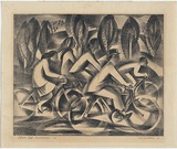 Artist: b'Hinder, Frank.' | Title: b'Office staff, Canberra 1942 [1].' | Date: 1946 | Technique: b'lithograph, printed in black ink, from one stone'