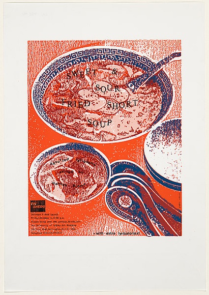 Artist: b'HORE, Nick' | Title: b'Sweet and Sour Friend Short Soup - Recipoems.' | Date: 1987 | Technique: b'screenprint, printed in colour, from five stencils'