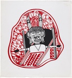Artist: Lasisi, David. | Title: Lupa | Date: 1976 | Technique: screenprint, printed in red and black, from two stencils
