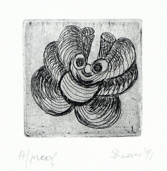 Artist: b'Shearer, Mitzi.' | Title: b'not titled' | Date: 1991 | Technique: b'etching, printed in black ink with plate-tone, from one plate'