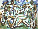 Artist: Furlonger, Joe. | Title: Deposition bathers | Date: 1990 | Technique: lithograph, printed in colour, from multiple stones
