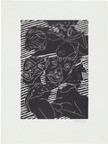 Artist: b'WALKER, Murray' | Title: b'Questions.' | Date: 1982 | Technique: b'linocut, printed in black ink, from one block'