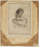 Artist: b'Ashton, Julian.' | Title: b'Study of a head.' | Date: 1893 | Technique: b'etching, printed in brown ink, from one plate'