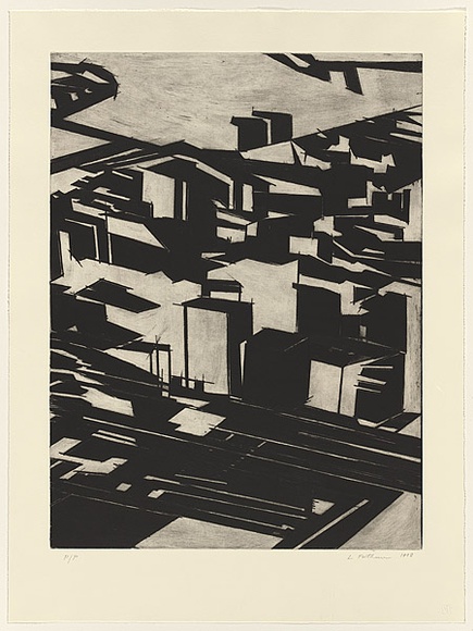 Artist: b'Forthun, Louise.' | Title: b'1956' | Date: 1998 | Technique: b'etching and aquatint, printed in black ink, from one copper plate'