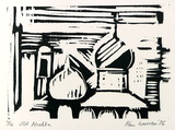 Artist: b'WARREN, Alan' | Title: b'Old Mockba' | Date: 1977 | Technique: b'linocut, printed in black ink, from one block'