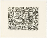 Artist: Senbergs, Jan. | Title: Studio pieces | Date: 1992 | Technique: etching, printed in black, from one plate | Copyright: © Jan Senbergs